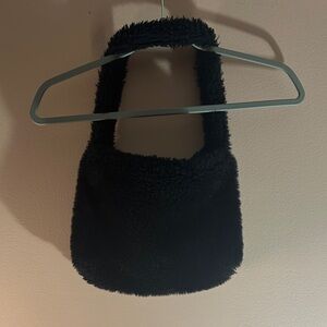 Brandy Melville Black Fuzzy Shoulder Bag